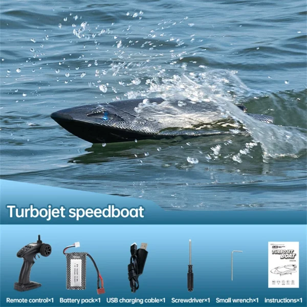 JJRC FY011 2.4G 35km/h RC Boat Jet Pump Ship Waterproof Vehicles Models Capsize Reset LED Light Water Cooling High Speed Remote Control Toys - Image 6