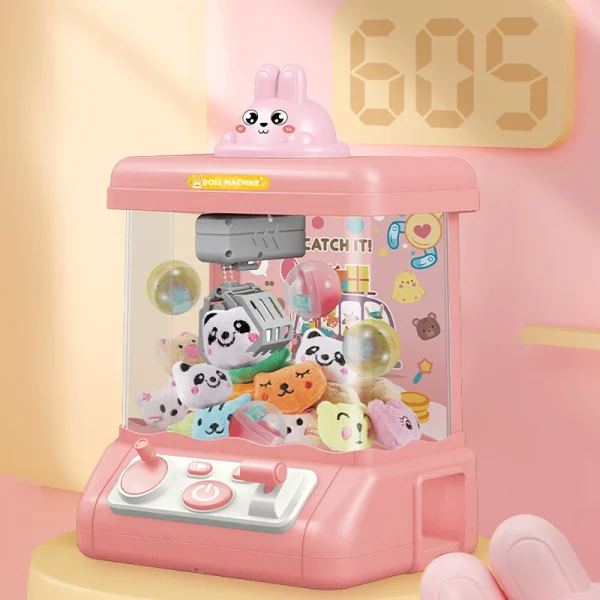 Children Small Mini DIY Electric Clawing Machine Clip Clamping Doll Catcher Claw Twist Egg Lighting Music Sound Game Console Gift Toys Limited Time Mode - Image 2