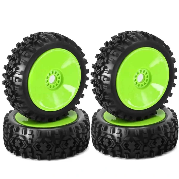 4Pcs Tires Wheel Rims 17mm Hex for 1/8 Nitro Off Road RC Car HSP HPI Kyosho ZD Hongnuo Redcat Trxs Parts