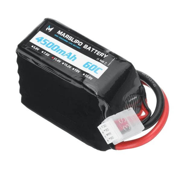 MARSLIPO 11.4V 4500mAh 60C 3S Lipo Battery T Plug with XT60 Adapter for RC Model Toys - Image 4