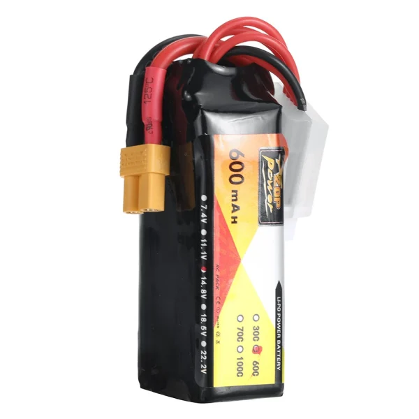 ZOP Power 14.8V 600mAh 60C 4S LiPo Battery XT30 Plug for Sub250 Oasisfly25 Oasisfly30 RC FPV Racing Drone - Image 5