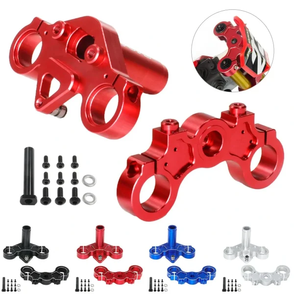 1Set Aluminum Alloy 7075 Triple Clamp Set For LOSI 1/4 Promoto-MX Motorrad RTR LOS06000 LOS264004 RC Motorcycle Parts