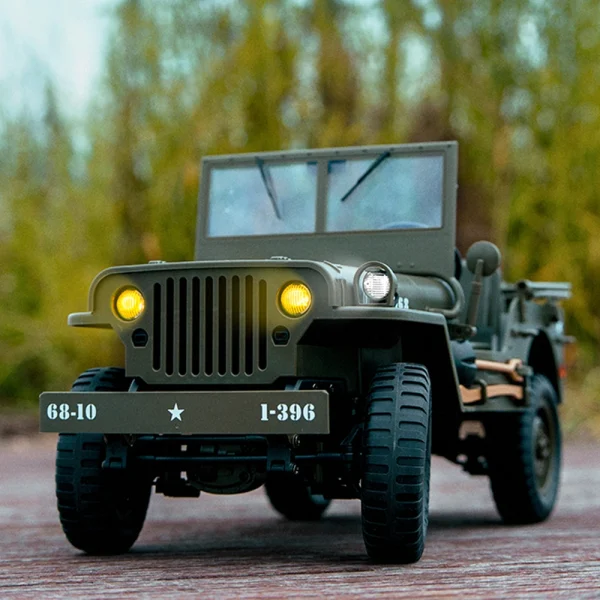 JJRC C8815 RTR 1/10 2.4G 4WD RC Car Willys Military Truck Off-Road Climbing LED Light Optional Winch Canopy Metal Frame Rock Crawler Full Proportional Vehicles Models Toys - Image 6