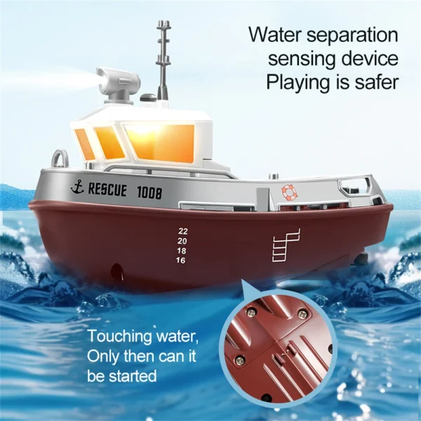 S820 1/32 2.4G Mini RC Boat LED Light Dual Motor Waterproof Remote Control Rescue 1008 Wireless Electric Vehicles Models Toys Kids Children Gift - Image 7