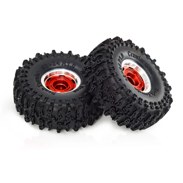 4PCS 1.0 Inch Aluminum Alloy Cyclone wheel JC Tire Spare Parts for SCX24 FMS24 TRX4M RC Climbing Car Vehicle Models Accessories - Image 4