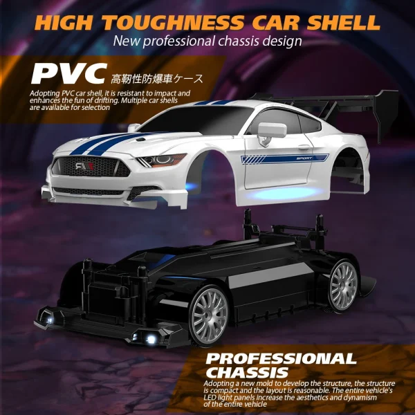 ENOZE 8601 8602 RTR 1/24 2.4G 4WD 30km/h Drift RC Car GTR High Speed Racing LED Light On-Road Vehicles Models Toys - Image 4