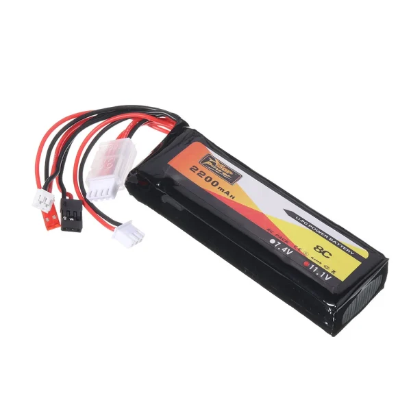 ZOP Power 11.1V 2200mAh 3S 8C Lipo Battery JR JST Futaba Plug for Transmitter - Image 2