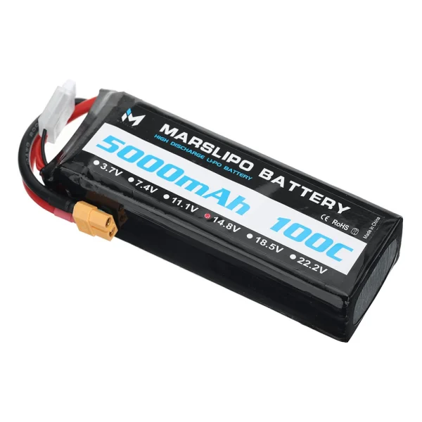 MARSLIPO 14.8V 5000mAh 100C 4S Lipo Battery XT60 Plug for RC Drones - Image 3