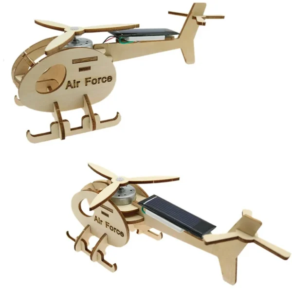 Mini Solar Plane Assembled Toy Kids Handmade Interesting Invention Educational Science Experiment DIY Gift Puzzle - Image 4