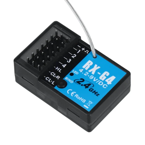FLYUEACE T-6819A 2.4GHz 4CH Transmitter with RX-G4 Light Control Mini Receiver for RC Car Boat Tank Models - Image 7