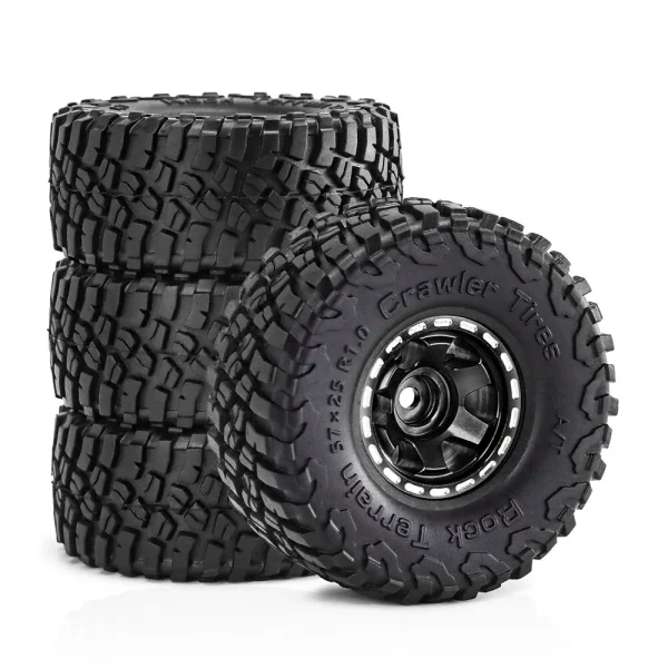 4PCS 1.0 Inch Aluminum Alloy Tire Spare Parts for SCX24 TRX4M-W185 RC Climbing Car Vehicle Models Accessories - Image 5