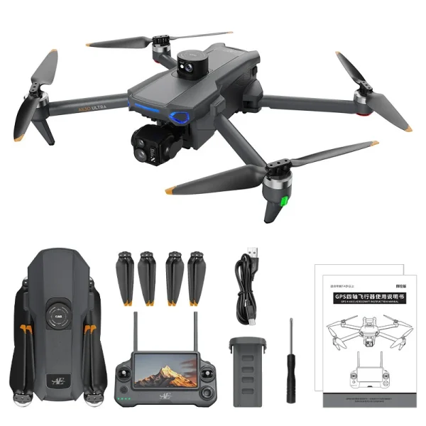 AE30 GPS 10KM 5G Repeater Digital FPV with 4K HDR Video 5X ZOOM Dual Camera 3-Axis EIS Gimbal 360 Ultrasonic Lift Obstacle Avoidance 7.2inch Touchable LCD Screen Controller Brushless Foldable RC Drone Quadcopter RTF - Image 9