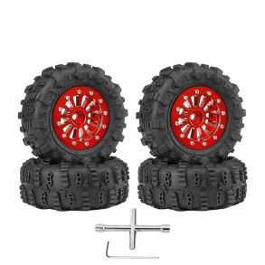 4PCS 1.3 Inches Tires Aluminum Alloy Wheel Rims Hubs for Land Rover TRX4M 1/18 Rock Crawler RC Cars Vehicles Models Spare Parts Accessories B Version