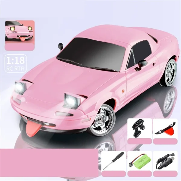 LDRC 1804 RTR 1/18 2.4G RWD RC Car Drift for Mazda MX-5 Gyro LED Light On-Road Full Proportional Racing Vehicles Models Toys - Image 8