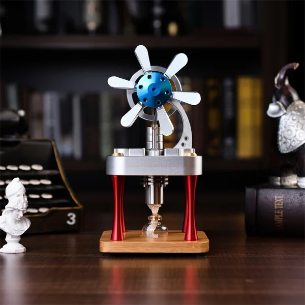 NikolaToy M16CF Hot Air Stirling Engine Model CNC Machined Aluminum Alloy Design Creative Desktop Ornaments Decoration Science Discovery Toys - Image 2