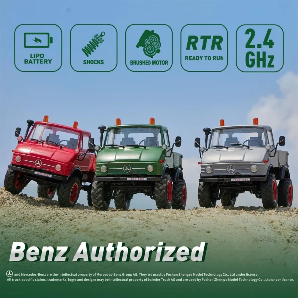 FMS FCX24 RTR Mercedes for Benz 421 Unimog 1/24 2.4G 4WD RC Car Rock Crawler Two Speed Portal Axles Off-Road Climbing Truck LED Light Full Proportional Vehicles Models Toys - Image 7