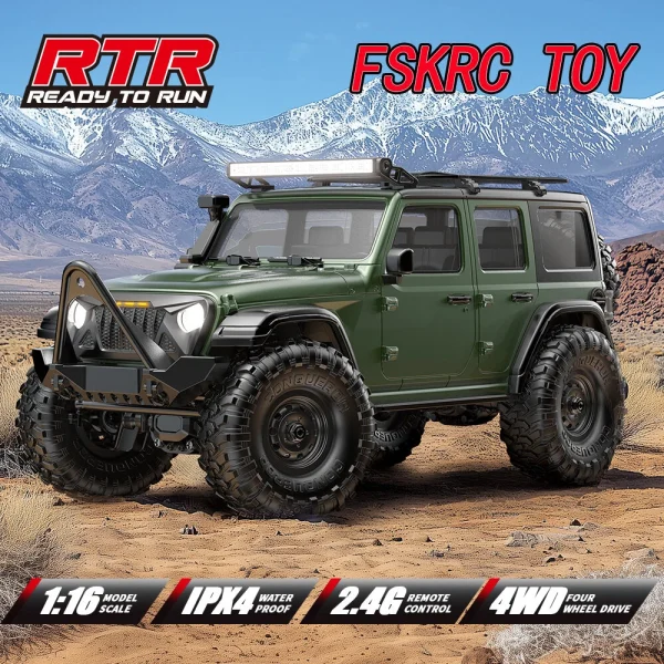 HB Toys RTR R1604/5/6 1/16 2.4G 4WD RC Car Full Proportional Rock Crawler LED Light Off-Road Climbing Truck Vehicles Models Toys - Image 7
