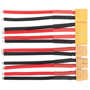 3Pairs XT60 Male Plug 12AWG 10cm Silicone Cable Wire