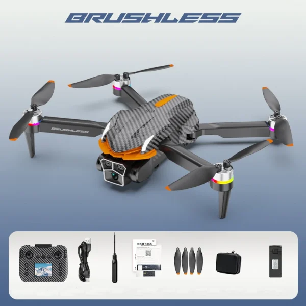AE4 PRO WiFi FPV with LCD Screen Controller HD Dual Camera Servo Gimbal Intelligent Obstacle Avoidance LED Brushless Foldable RC Drone Quadcopter RTF - Image 6