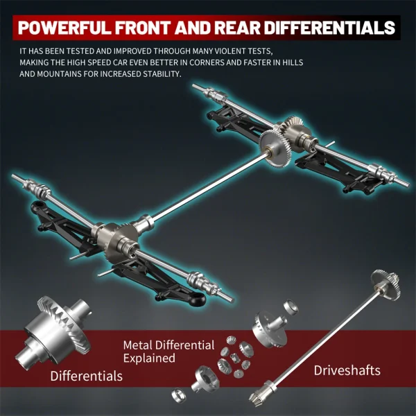 SMRC 1213 PRO RTR 1/14 2.4G 4WD 55km/h Brushless RC Car Full Proportional LED Light Vehicles Models Metal Diff Drive Shaft Gears Toys - Image 5