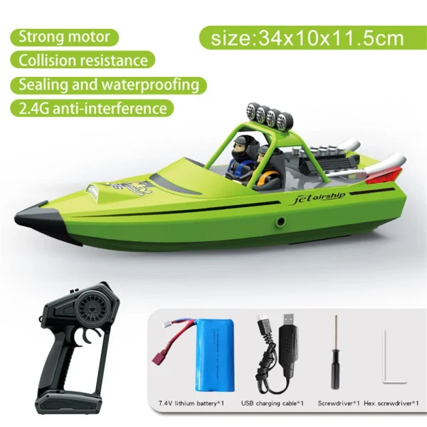 TY XIN 725 2.4G 30km/h RC Boat Jet Speedboat Capsized Reset Waterproof LED Light Remote Control Ship High Speed Vehicles Models - Image 9