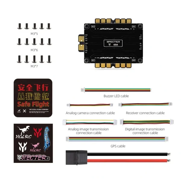HGLRC SPECTER F760 BOX Integrated Stack 20x20mm F7 Flight Controller with 10V 5V BEC AIO 60A BL32 4in1 ESC for DIY FPV RC Racing Drone - Image 8