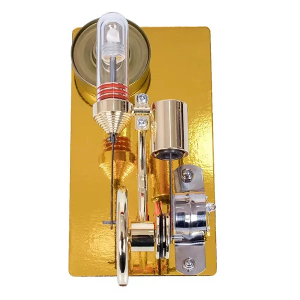 K211 Golden/Colorful Metal Hot Air Stirling Engine Model with Bulb Physics Experiment Science Discovery Production Invention Desktop Decorations Collection Toys - Image 4
