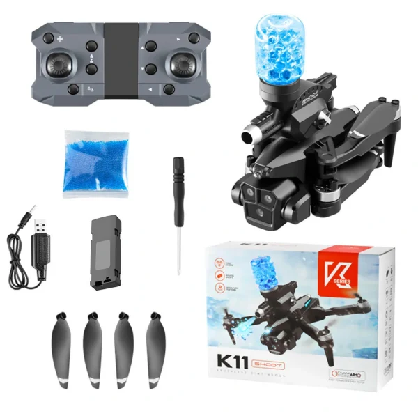 XKJ K11 MAX Three Camera WiFi FPV ESC 3 Lens with Water Bombs Launcher Optical Flow Positioning Brushless Foldable RC Drone Quadcopter RTF - Image 9