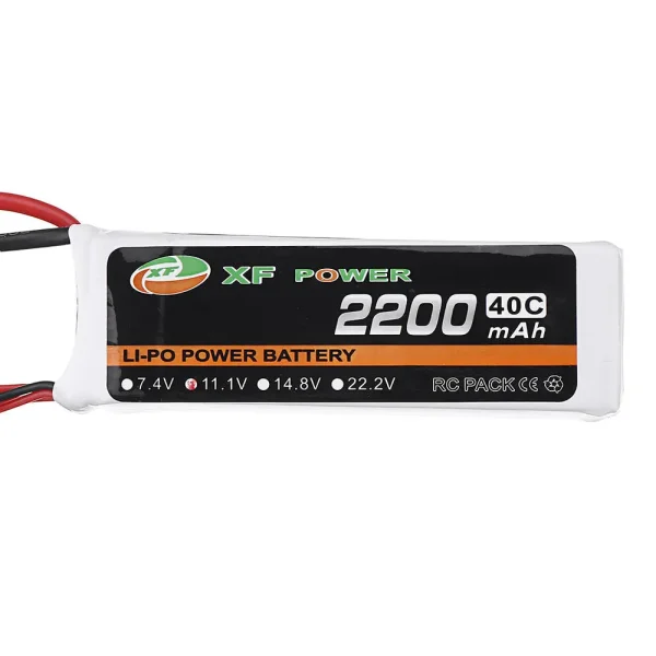 XF POWER 11.1V 2200mAh 40C 3S Lipo Battery T Plug for RC Car Helicopter - Image 3