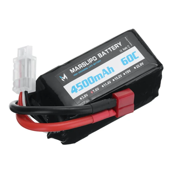 MARSLIPO 7.6V 4500mAh 60C 2S Lipo Battery T Plug for RC Car - Image 5