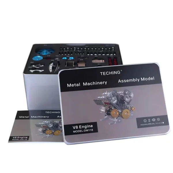 TECHING DM118 Alloy V8 8 Cylinder Engine Model DIY Assembly Kit Excellent STEAM Science Education Discovery Toys Children Gifts - Image 6