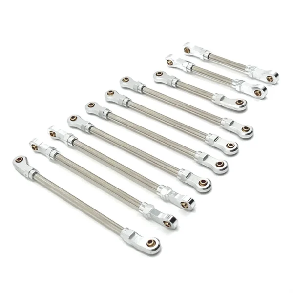 10PCS Upgraded Metal Linkage Rods Adjustable for HB Toys R1001 R1002 R1003 1/10 RC Car Vehicles Models Spare Parts