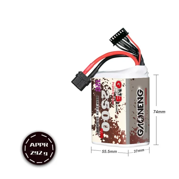 Gaoneng GNB 22.2V 2500mAh 12C 6S Li-ion Battery XT30/XT60 Plug for RC Drone - Image 4