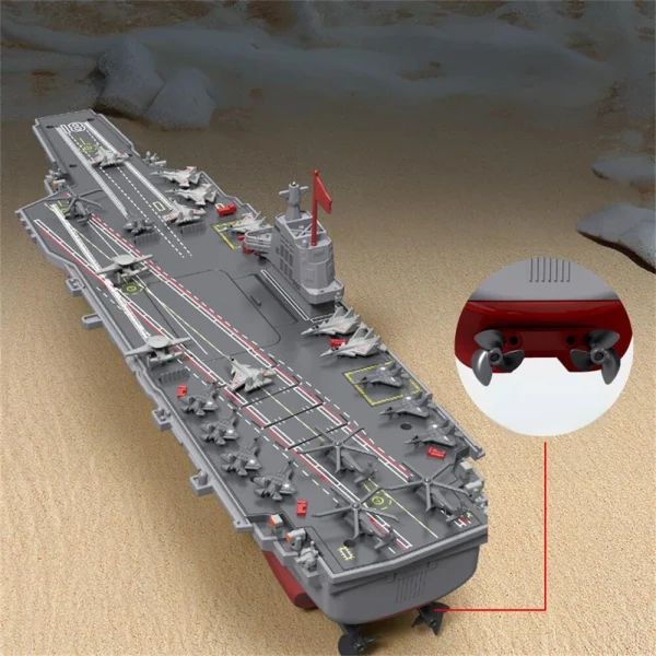 JJRC S19-YW 2.4G Dual Motor RC Simulation Aircraft Carrier RTR Boat Models Toy - Image 6