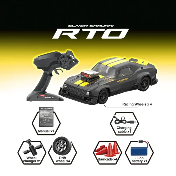 KAMTOM DC163A RTR 1/16 2.4G 4WD 50km/h Drift RC Car ESP Gyro Mini Race LED Light High Speed Racing On-Road Full Proportional Classic Retro Electric Remote Radio Control Vehicles Model Toys - Image 6