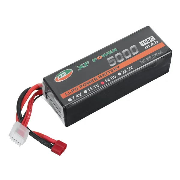 XF POWER 14.8V 5000mAh 100C 4S LiPo Battery T Deans Plug for RC Drone - Image 2