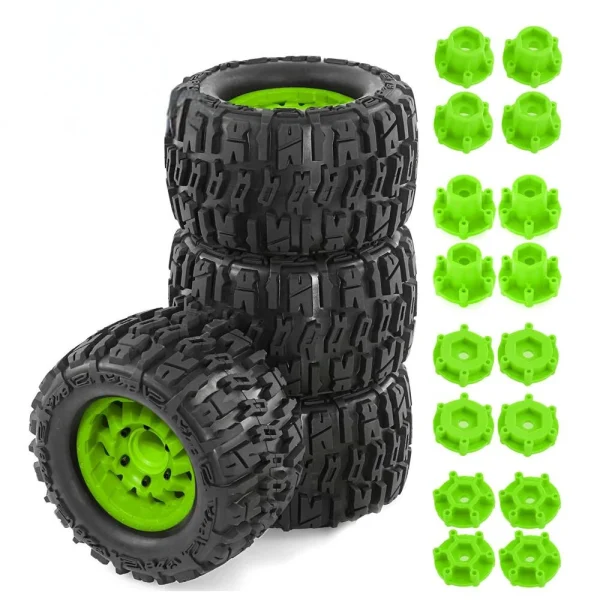 4PCS Tires Wheels Rims for Tamiya Arrma FS Racing MJX ZD Rlaarlo 1/10 RC Car Vehicles Models Spare Parts Accessories W198 - Image 2