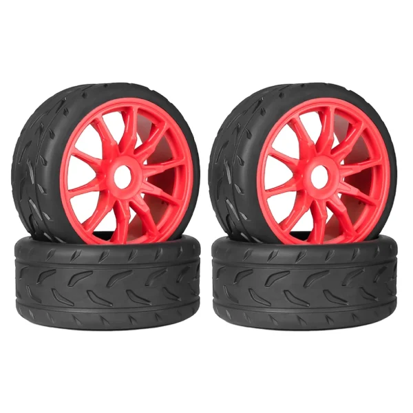 4PCS Eight-Character Pattern Racing Road Wheel Tire Spare Parts for ARRMA 1/7 Firebird FELONY Mustang GT Flat Race RC Car Vehicle Models Accessories - Image 4