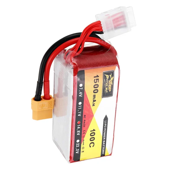 ZOP POWER 14.8V 1500mAH 100C 4S Lipo Battery With XT60 Plug for Eachine Wizard X220S FPV Racer RC Drone - Image 5