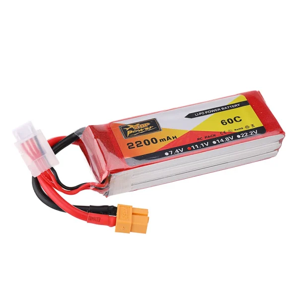 ZOP Power 11.1V 2200mAh 60C 3S Lipo Battery XT60 Plug for RC Quadcopter - Image 2