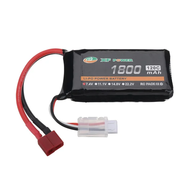 XF POWER 7.4V 1800mAh 120C 2S LiPo Battery T Deans Plug for RC Drone - Image 6