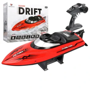 HXJRC HJ811 2.4G 4CH RC Boat High Speed LED Light Speedboat Waterproof 20km/h Electric Racing Vehicles Models Lakes Pools Remote Control Toys