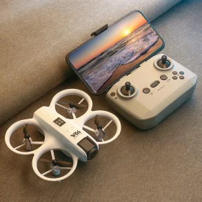 YCRC V66 WiFi FPV with Dual Camera 180 Electrically Adjustable Optical Flow Hover Automatic Obstacle Avoidance LED Light Circle Protection Kids Gifts 2.4G 4CH 6-Axis Remote Control RC Toys Drone Quadcopter RTF