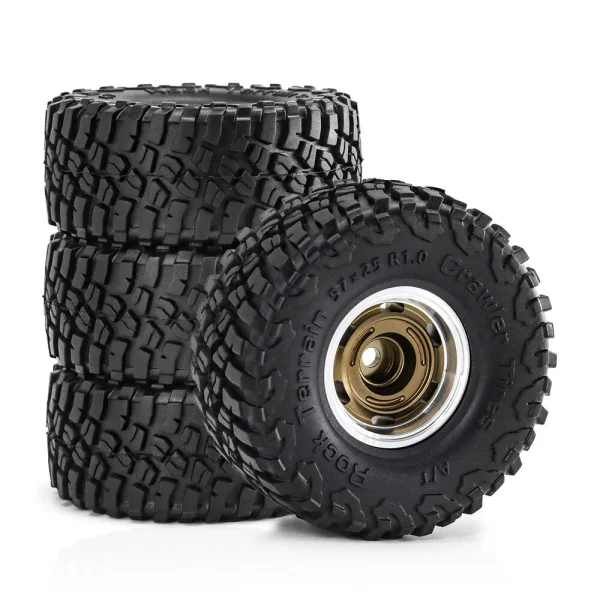 4PCS 1.0 Inch Wheels BFLU Tires Spare Parts for TRX4M SCX24 FMS24 RC Climbing Car Vehicle Models Accessories Parts - Image 6