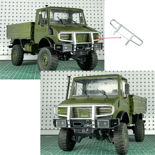 LDR/C LDP06 1/12 Unimog 435 RC Car Upgraded Metal Front Upper Bumper Protector LP0004 Vehicles Models Spare Parts - Image 3