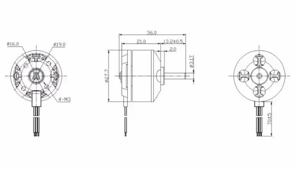 2PCS Racerstar BR2208 1100KV 2-4S Brushless Motor For RC Models - Image 6