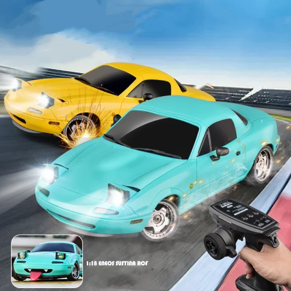 LDRC 1804 RTR 1/18 2.4G RWD RC Car Drift for Mazda MX-5 Gyro LED Light On-Road Full Proportional Racing Vehicles Models Toys - Image 2