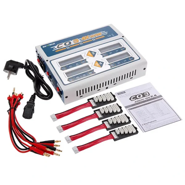 EV-Peak CQ3 100Wx4 10A 1-6S Balance Charger with Adapter Board for LiPo LiFe NiMH NiCd Battery - Image 5