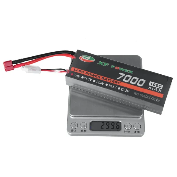 XF POWER 7.4V 7000mAh 100C 2S LiPo Battery T Deans Plug for RC Car - Image 8