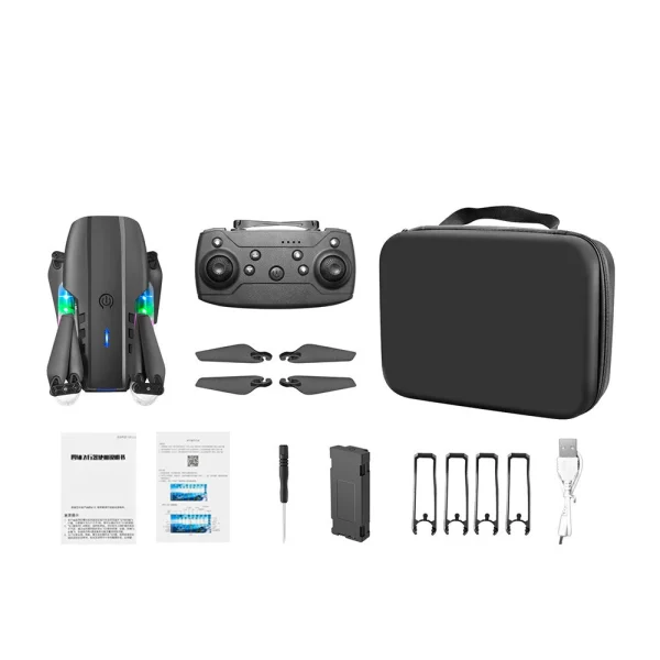 YLR/C E88D WiFi FPV with HD Dual Camera Lighting Arms Optical Flow Positioning Colorful LED Light Foldable RC Drone Quadcopter RTF - Image 6